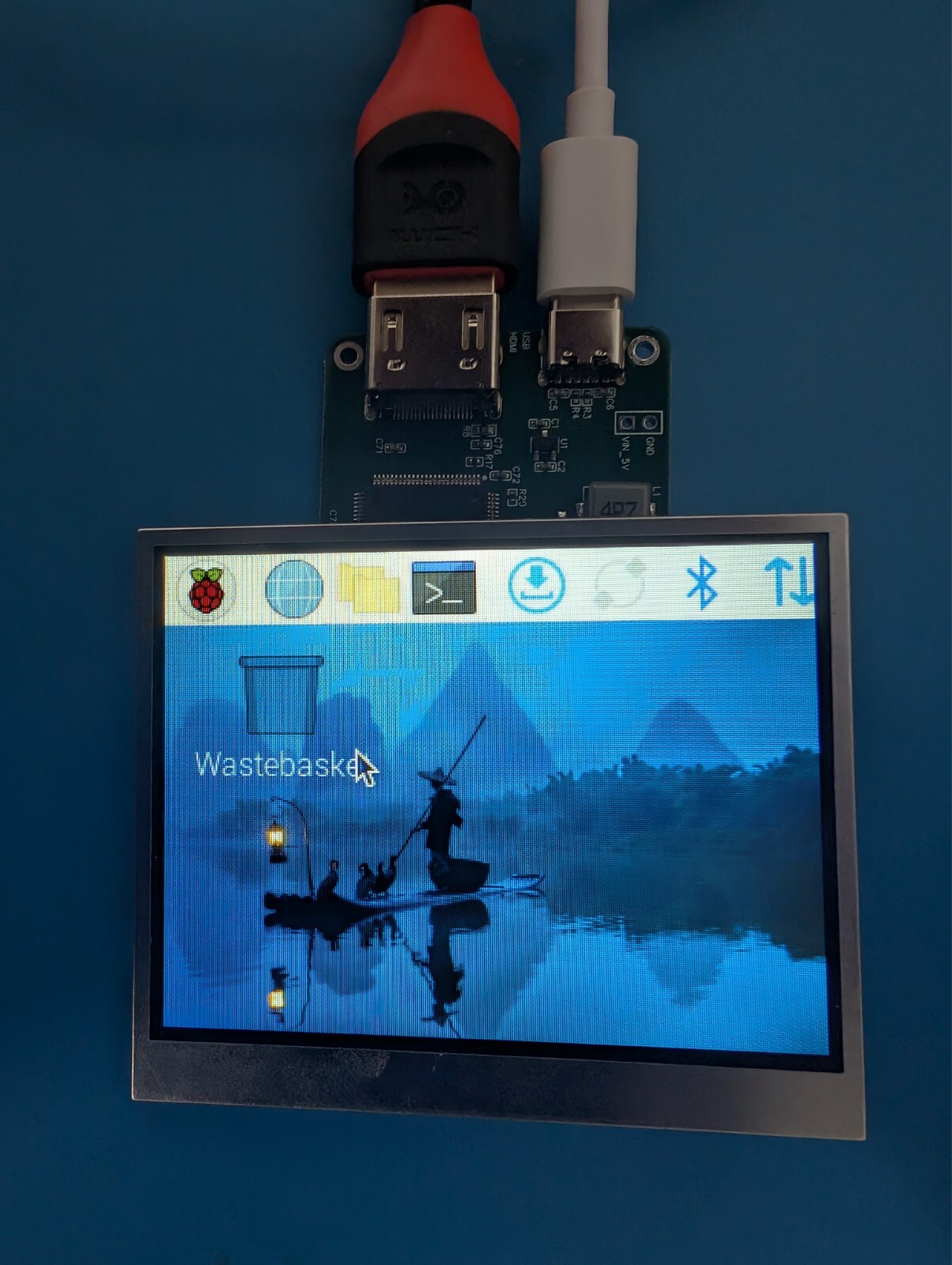 3.5" Display (320x240, 1000 Nits) With TFP401 HDMI Adapter For Raspberry Pi