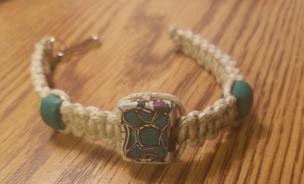 Hemp Bracelet ~ Approximately 8.5" Long ~ Unique ~ One Of A Kind ~ Hand Made