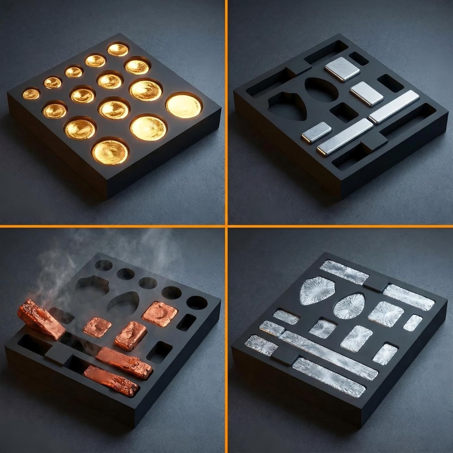 High Thermal Stability Graphite Mold for Casting Gold, Silver, and Copper Ingots