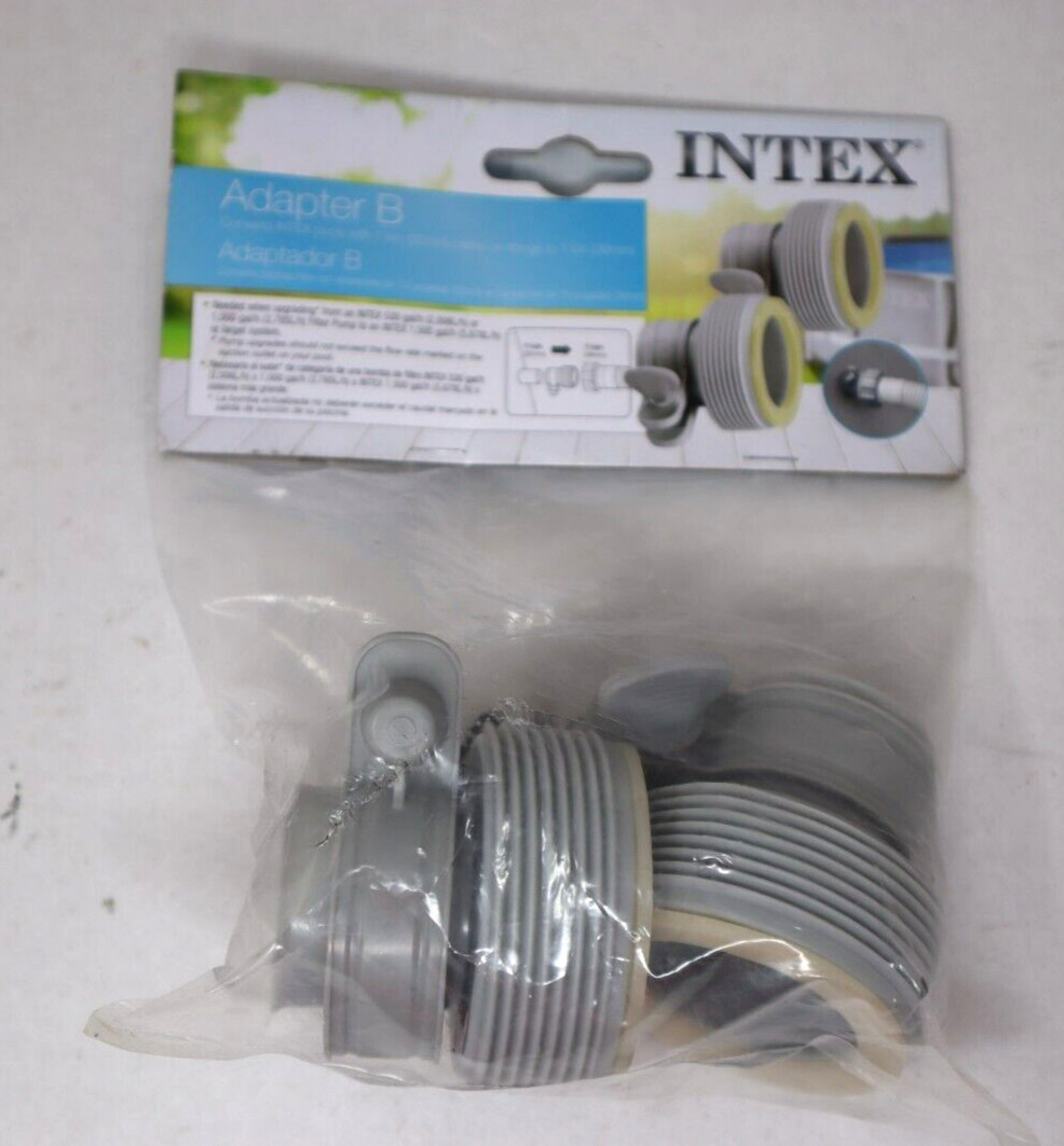 Intex 29061E Type B Intex Pool Clamp on Fittings Converter Pool Accessory Gray