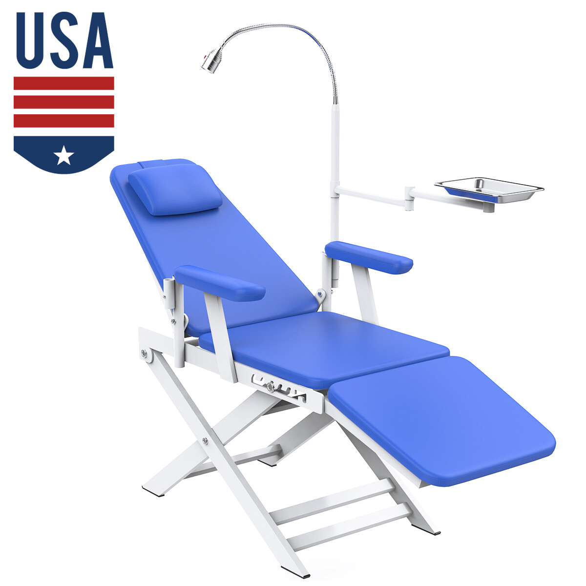 Dental Portable Folding Chair Mobile/Dental Unit Air Compressor Curing light