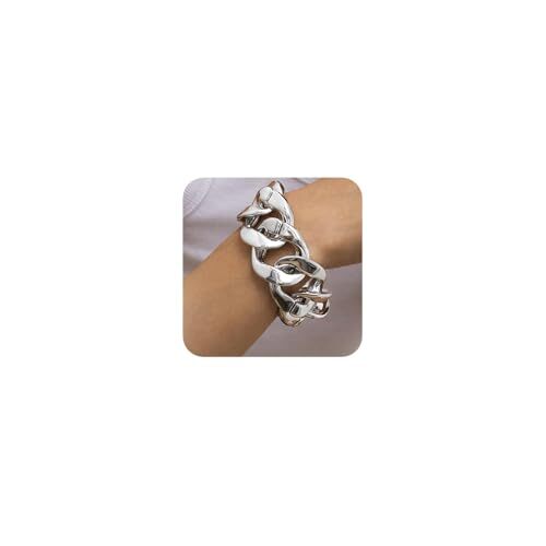 Boho Fashion Dainty Boho Gold Chain Stackable Lock Bracelets Set for Silver