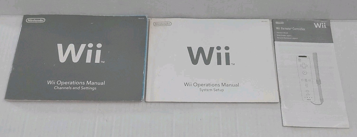 Nintendo Wii Operations Channels & Settings And System Setup Manuals & Remote