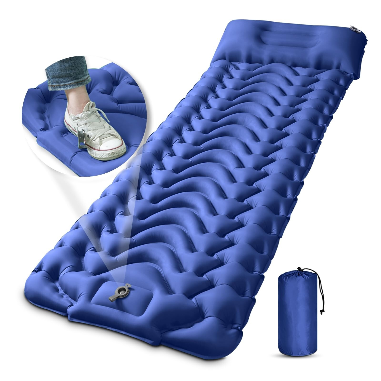 Self-Inflatable Camping Sleeping Pad Air Mattres w/Pillow for Backpacking Hiking