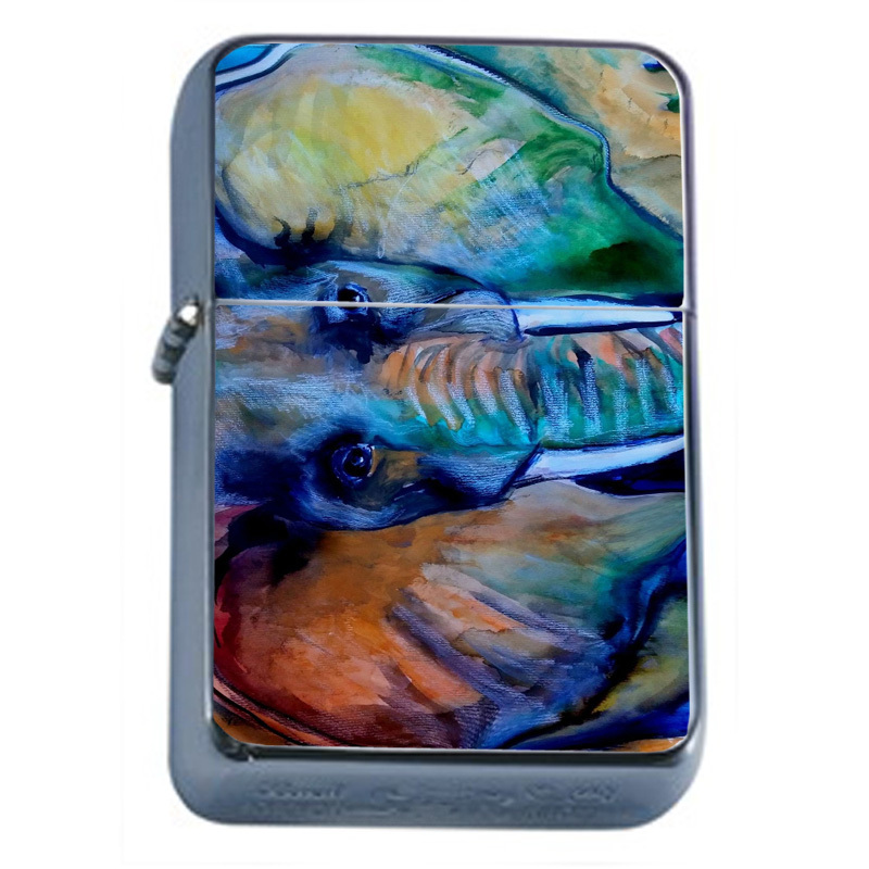 Elephant Art D28 Flip Top Oil Lighter Windproof Resistant Flame