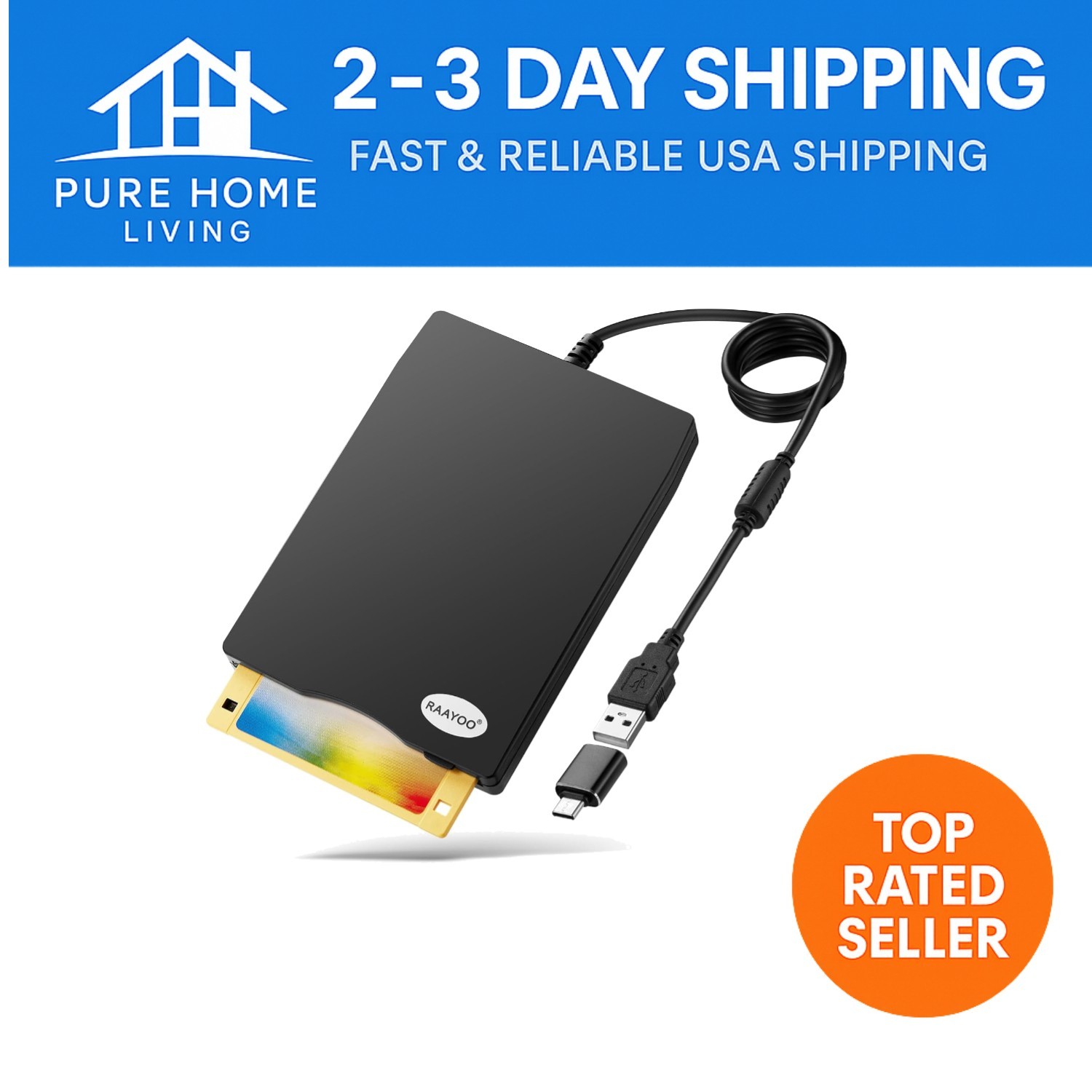 Ultra-Slim Plug and Play USB Floppy Drive for Windows 11/10/8/7 - Easy Access