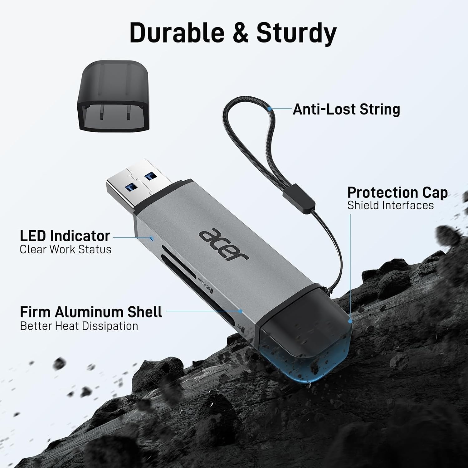 SD Card Reader USB C, Type C to Micro SD Card Adapter Memory Card Reader