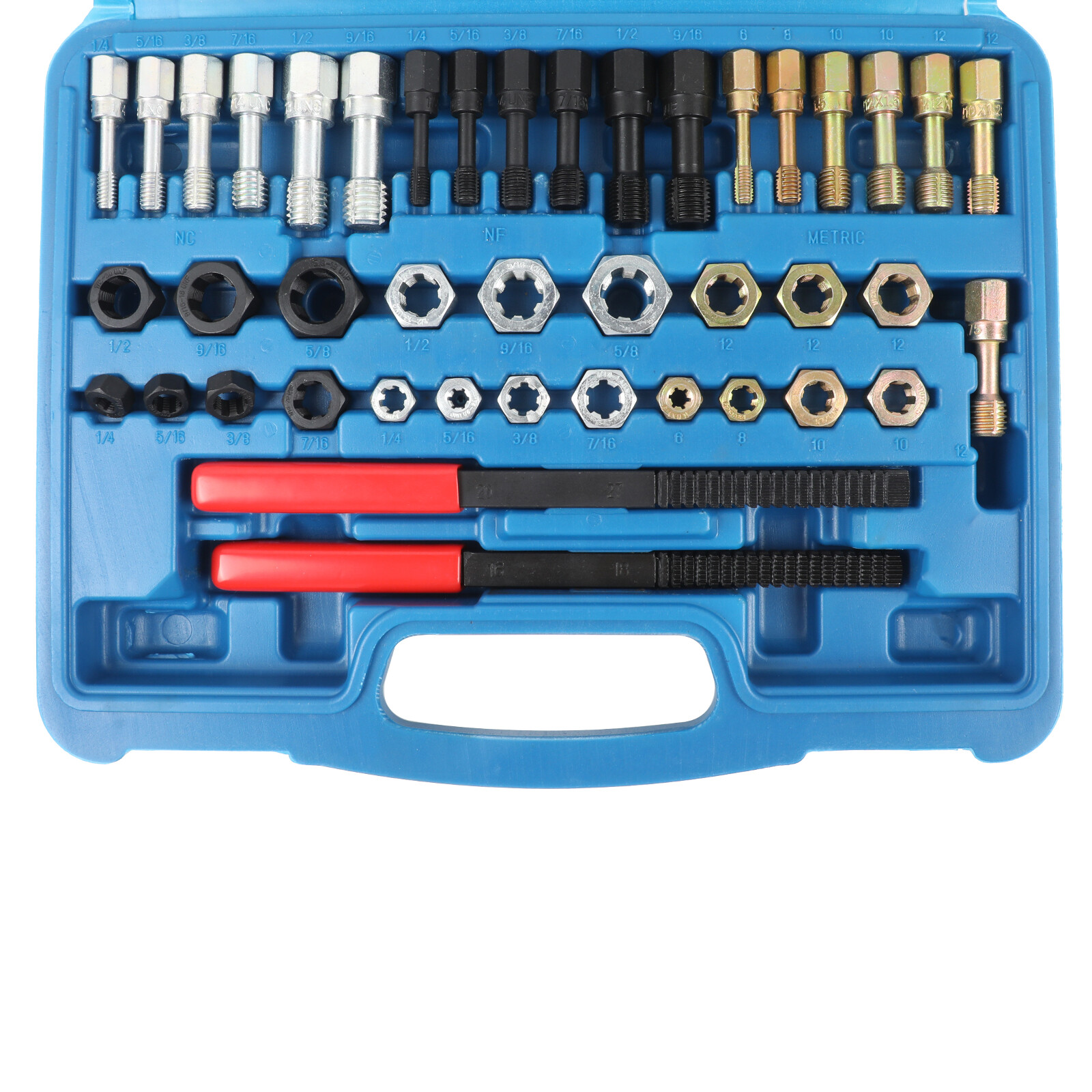 UNC/UNF/Metric Thread Repair Kit Thread Restorer Tool 42PCS Thread Chaser Set