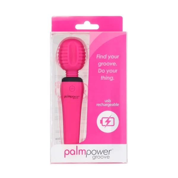 PalmPower Groove Vibrator Rechargeable Silicone Mini Wand Massaging Vibe Fuchsia