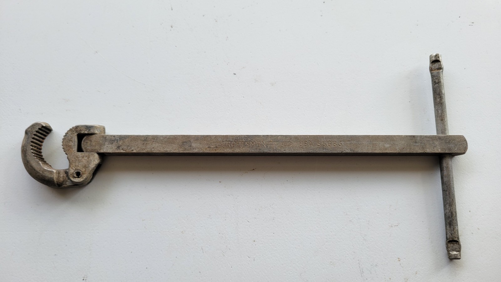VINTAGE CRAFTSMAN 55683 PLUMBERS BASIN WRENCH - T-HANDLE VINTAGE WF USA