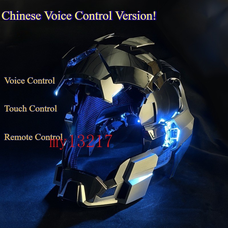 Iron Man Silver MK17 LED Light Up Helmet Wearable Mask Cosplay Performance Gift