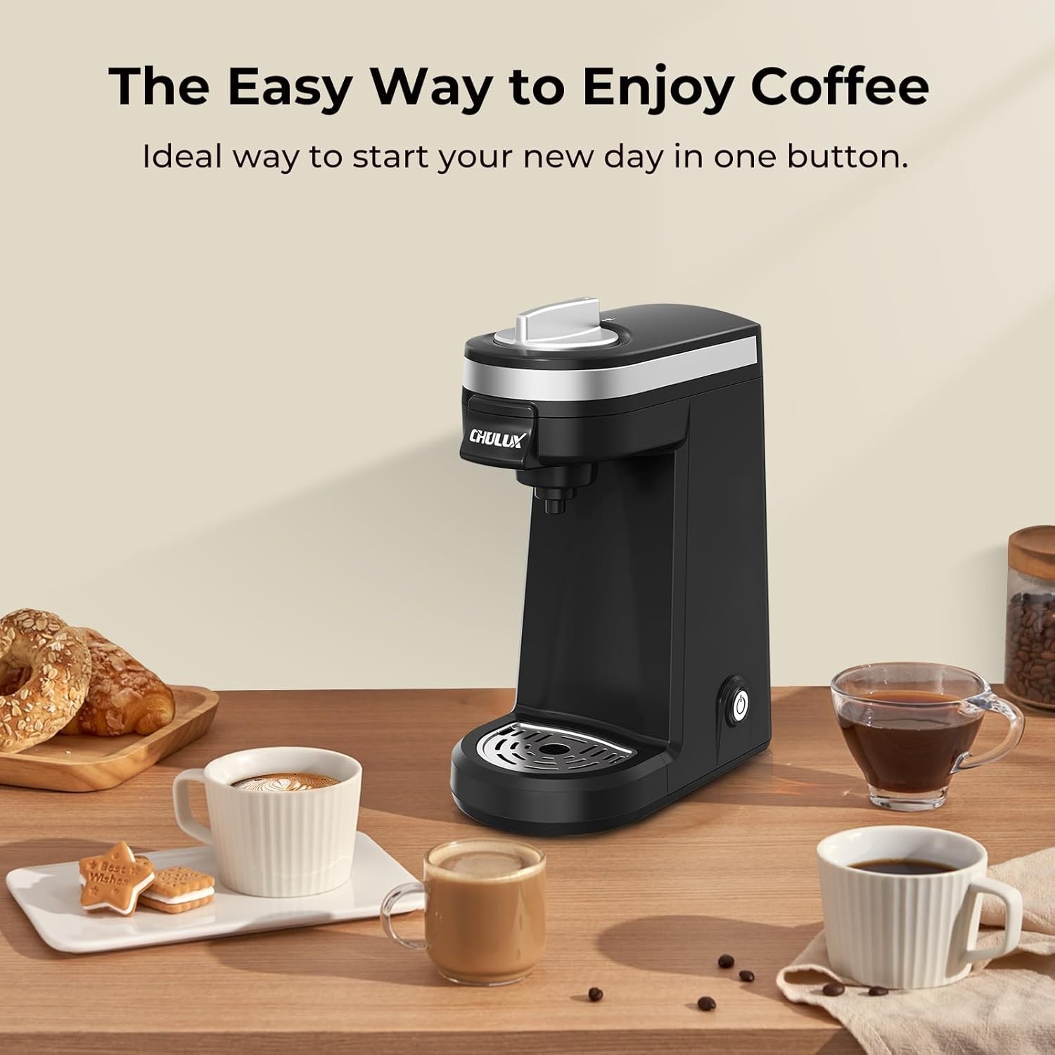 Portable Single Serve Coffee Machine - Fast Brewing & Effortless Cleanup