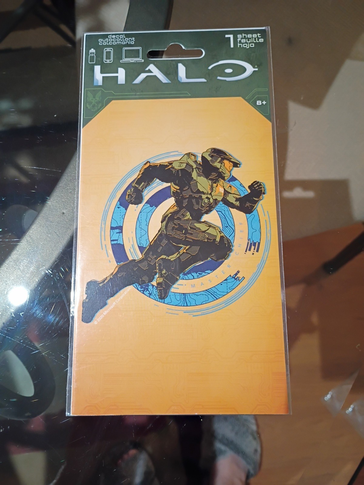 HALO3.5”x4.25”Decal Master Chief High Sprint,clear,turquoise XBOX 343industries