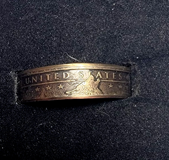 2013 sacagawea dollar wolf ring handmade choose size