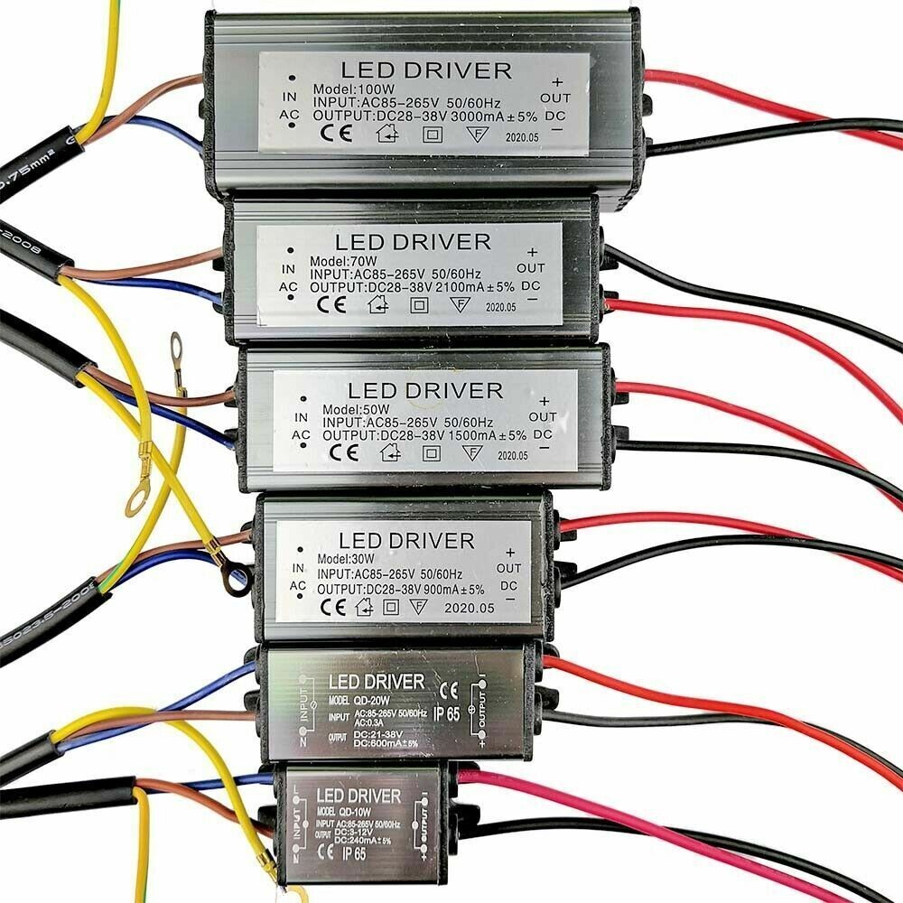 Led Driver Cob Chip 10w/20/50/70/100w Transformer Power Supply Lights Waterproof