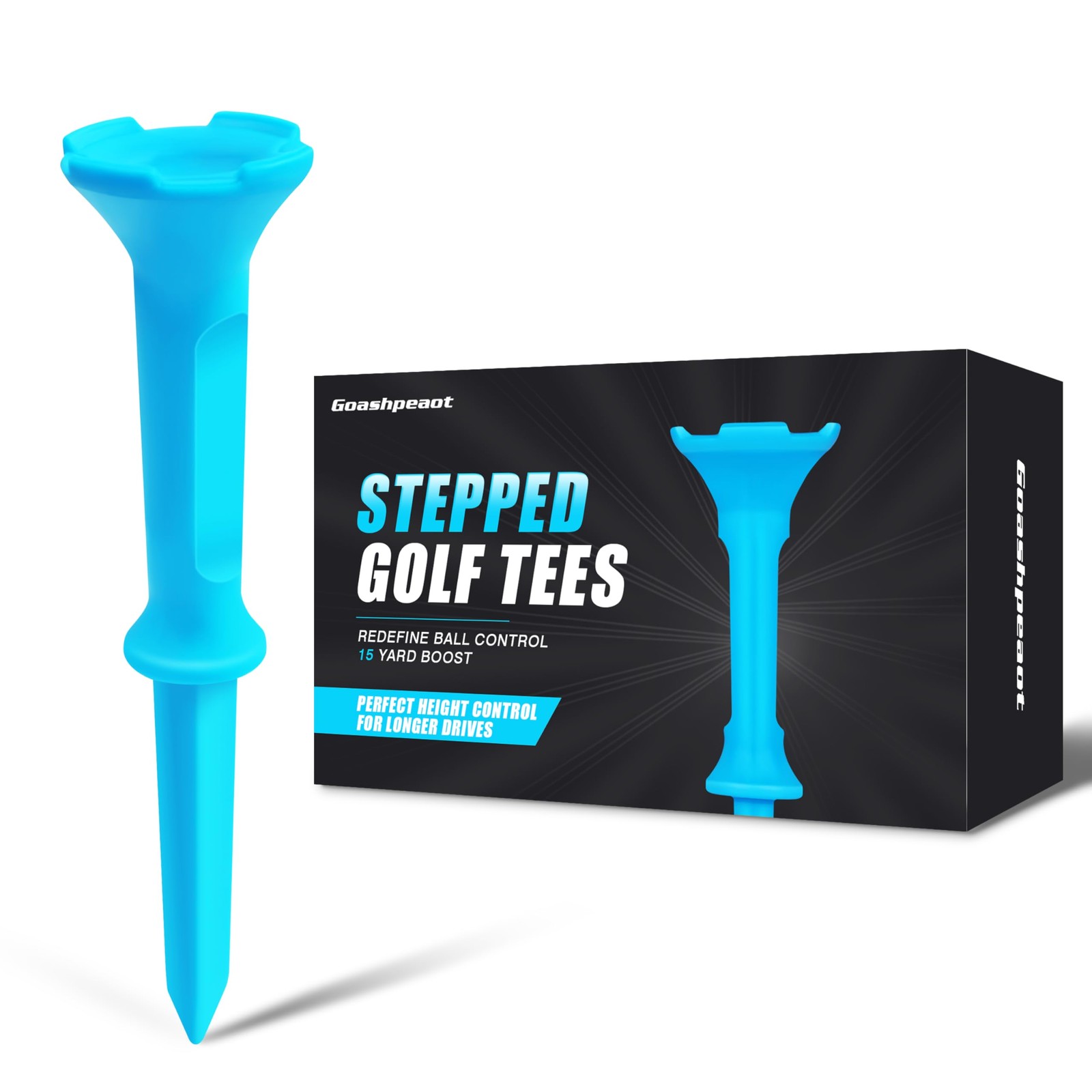 Stepped Golf Tees, 110 Count Plastic Golf Tees, Fixed Tee Height Golf Tees wi