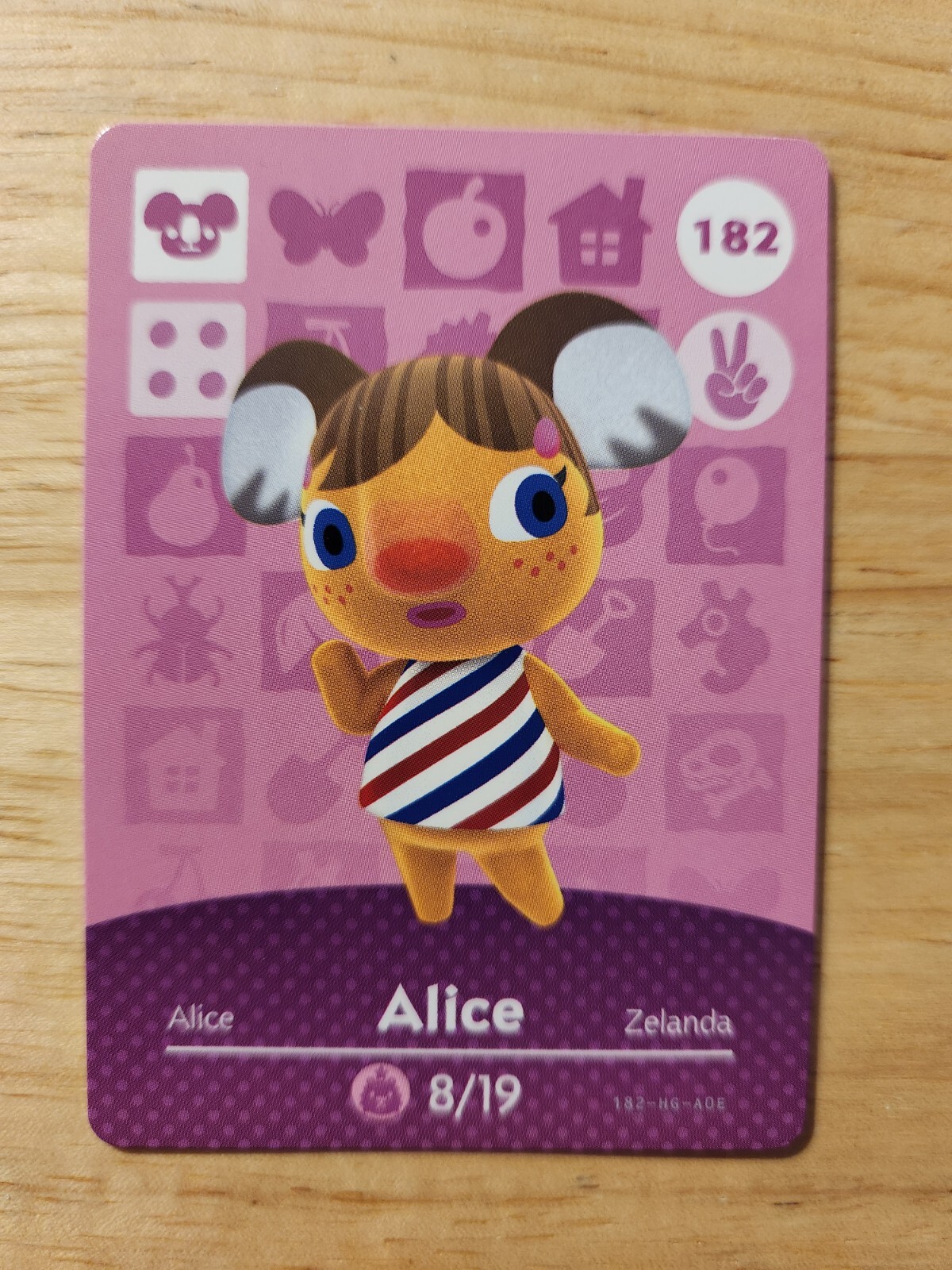 Nintendo Animal Crossing Amiibo Card Series 2 #182 Alice