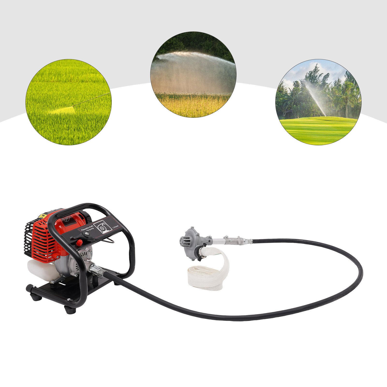 1.5 Inch 4 Stroke Engine Gas Water Pump Water Transfer Pump Gasoline Powered 2HP