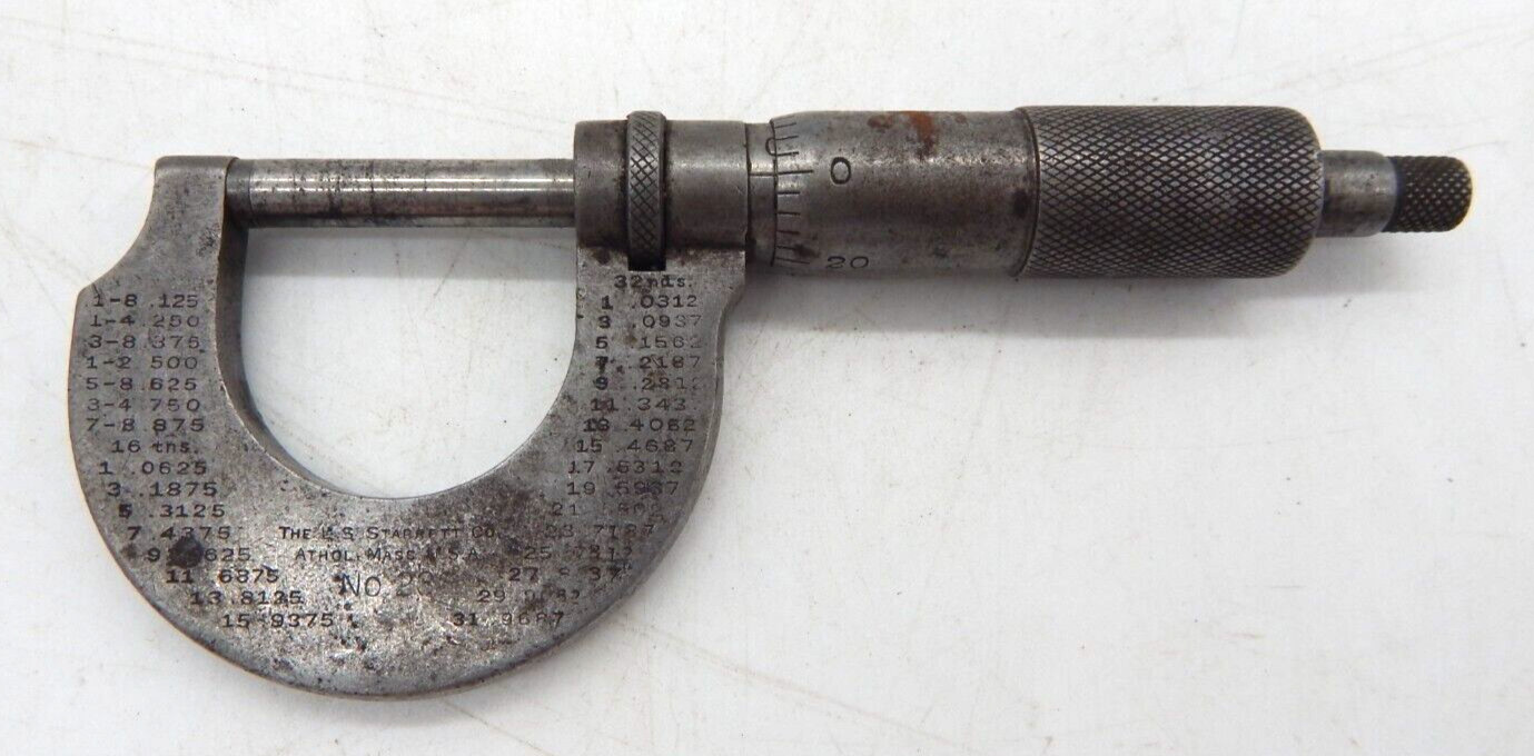 Vintage L S Starrett No. 28 Outside Micrometer Made In USA