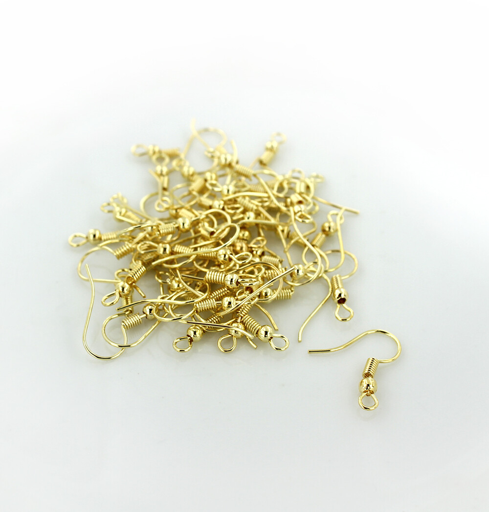 300 Gold Tone Earring Wires French Style Hooks 150 Pairs 19mm x 18mm - Z118