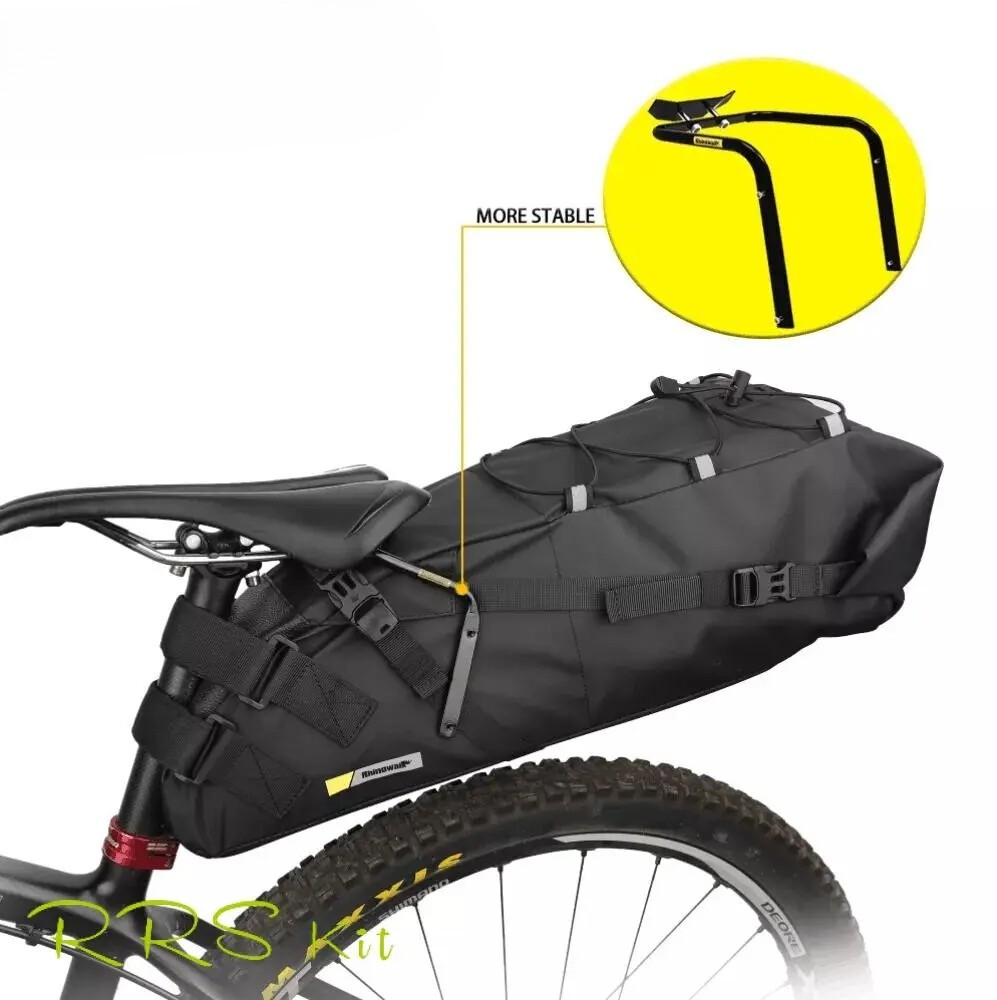 Waterproof Bicycle Saddle Bag Stabilizer Bracket 10L-13L Tail Rear Bag Holder
