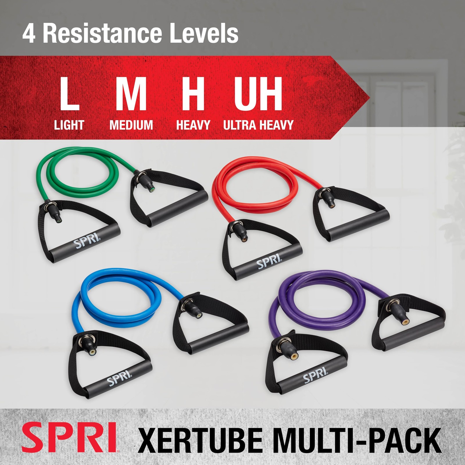 SPRI Xertube Resistance Bands with Handles – All Exercise Cords Sold Separately