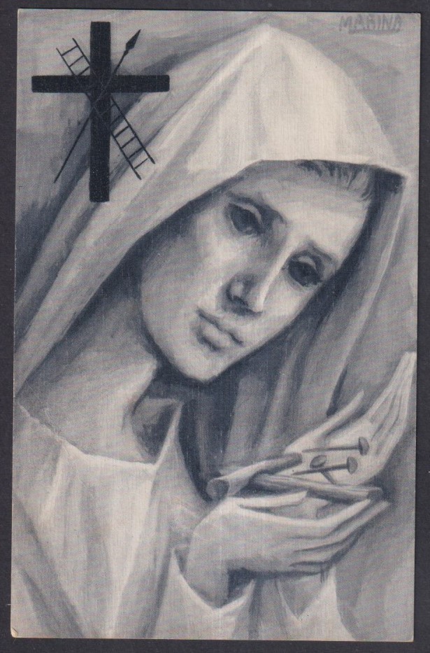 Holy card antique de la Virgin Dolorosa santino image pieuses estampa