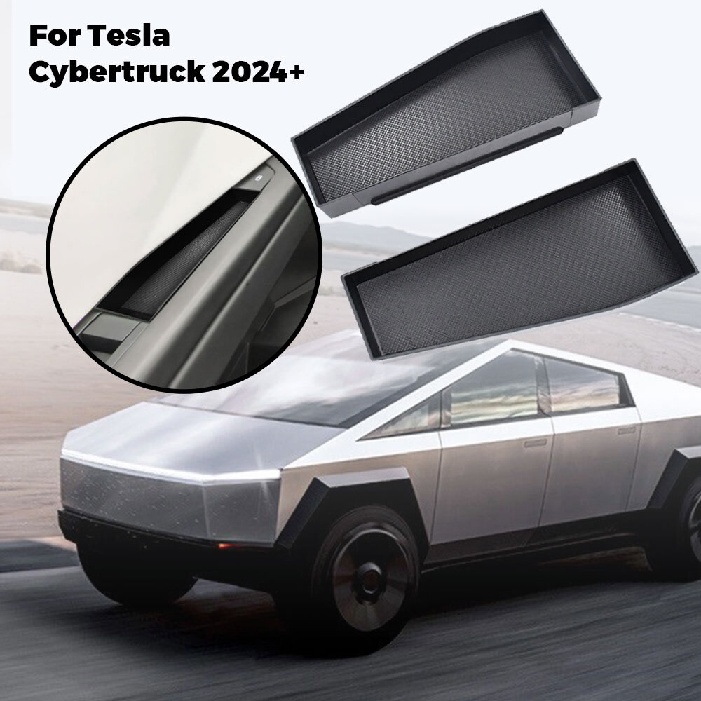 2X Fit For Tesla Cybertruck 2024+ Car Front Door Storage Tray Box Handle Inserts