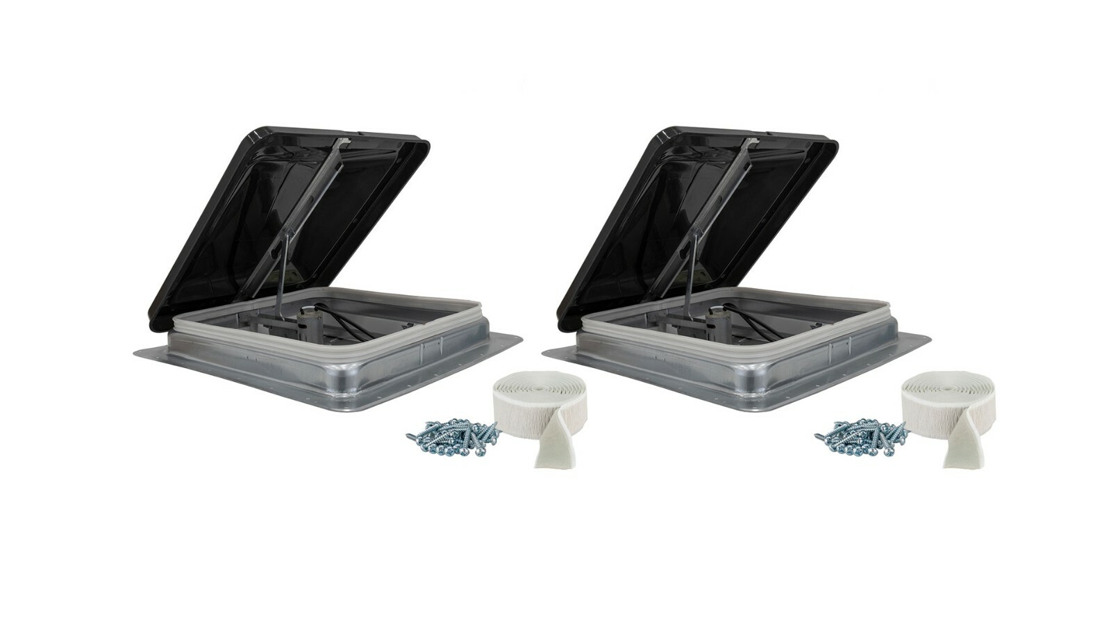Heng's 14" RV Roof Vent Kit Butyl Tape with 12 Volt Fan Tinted 74112-C 2 Pk