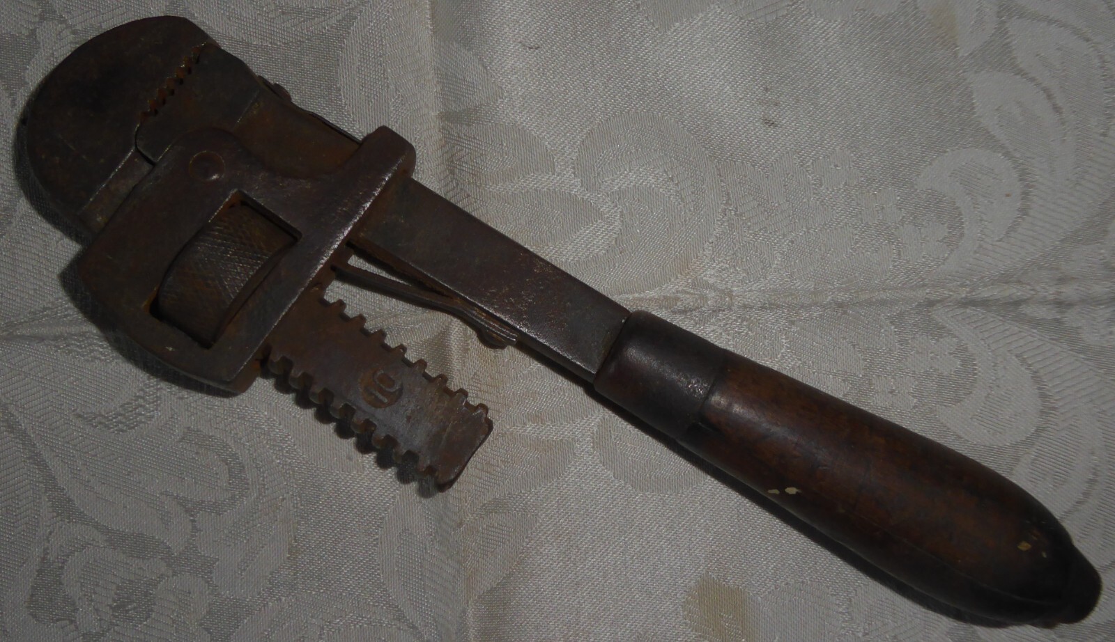 Vintage Wood Handle Pipe Wrench