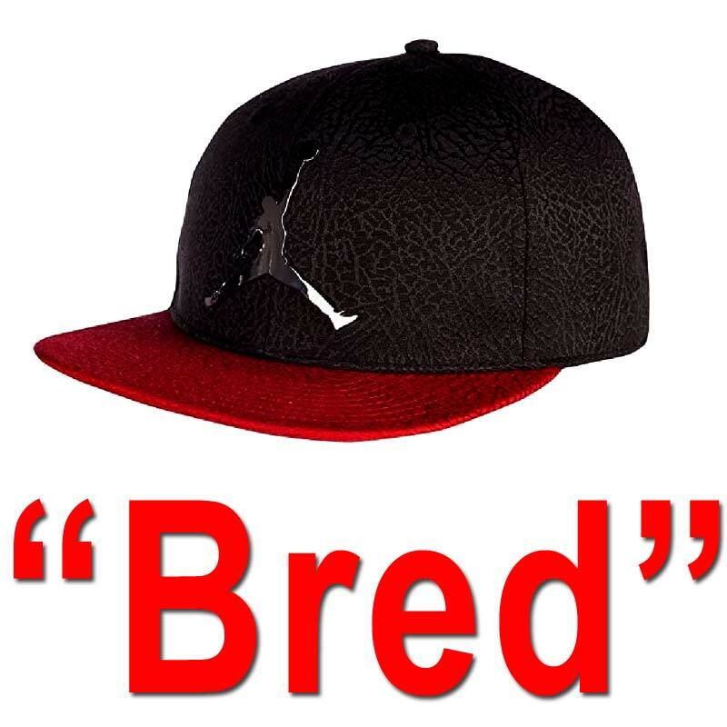 MICHAEL JORDAN CAP "BRED" PLATINUM HAT JUMPMAN ELITE ELEPHANT SNAPBACK YOUTH