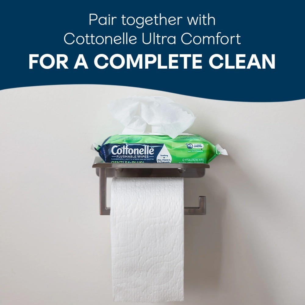 Gentle Plus Flushable Wet Wipes, 4 Flip-Top Packs