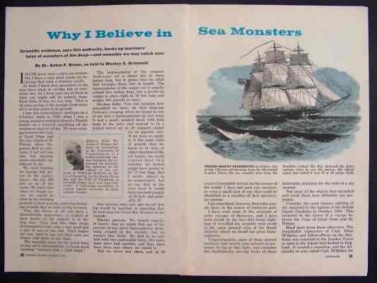 Sea Monsters Serpents 1959 Marine Biologist pictorial