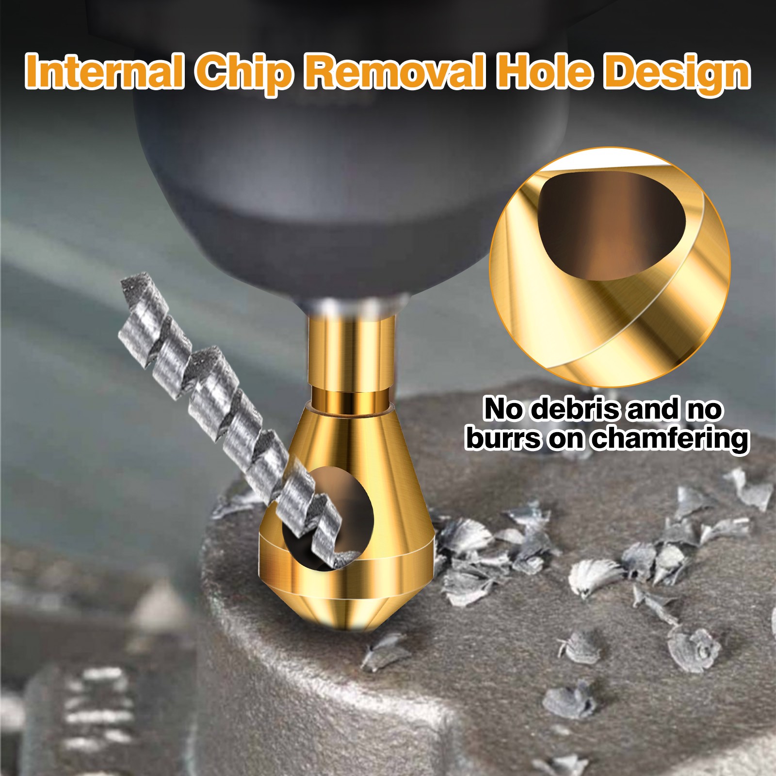 Countersink Drill Bit Set 1/2-1/4" HSS 90° Chamfer Tool for Deburring Beveling