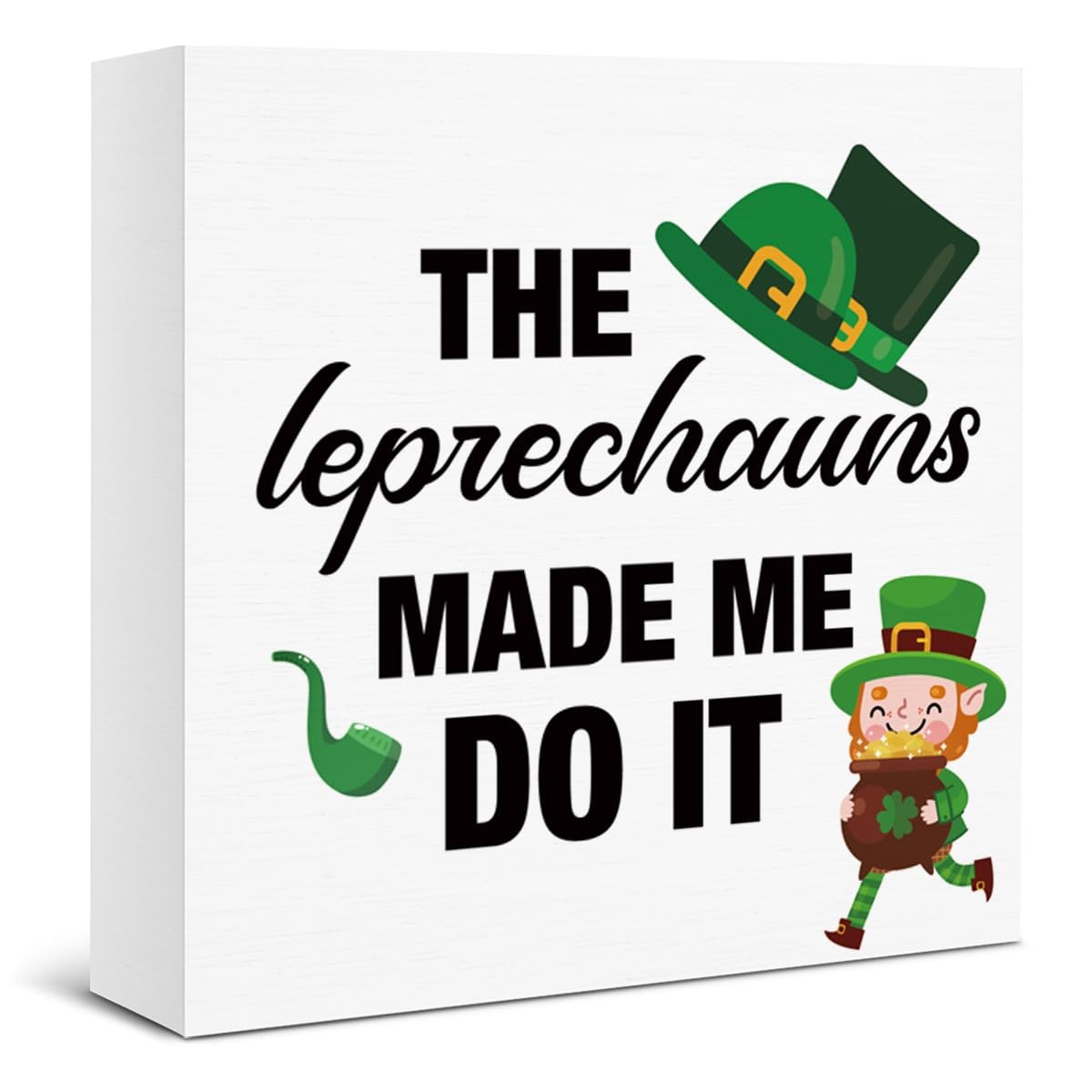 St. Patrick's Day Decor Sign - the Leprechauns 5 inches x 5 inches, color-I