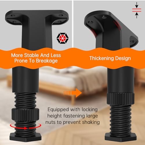 4 PCS (8.3"-14.5") Adjustable Bed Frame Support Legs, Frame 4pcs (8.3"-14.5")