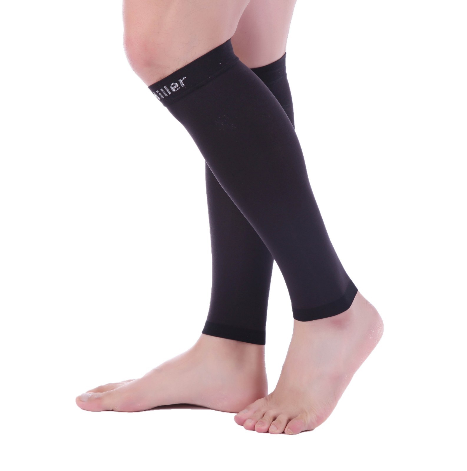 Doc Miller Calf Compression Sleeve Pair 20-30mmHg Recovery Varicose Veins BLACK