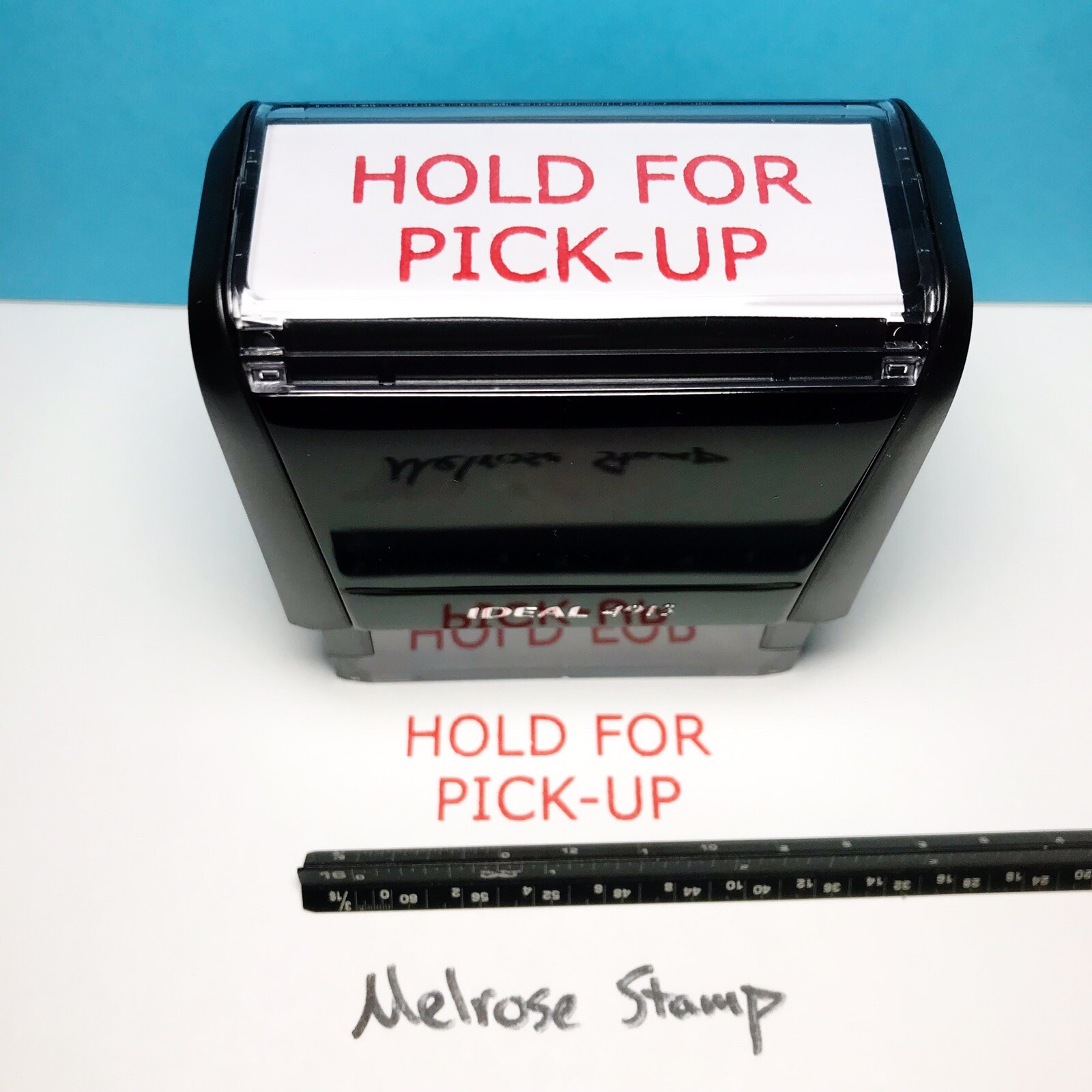 Hold For Pick-Up Rubber Stamp Red Ink Self Inking Ideal 4913
