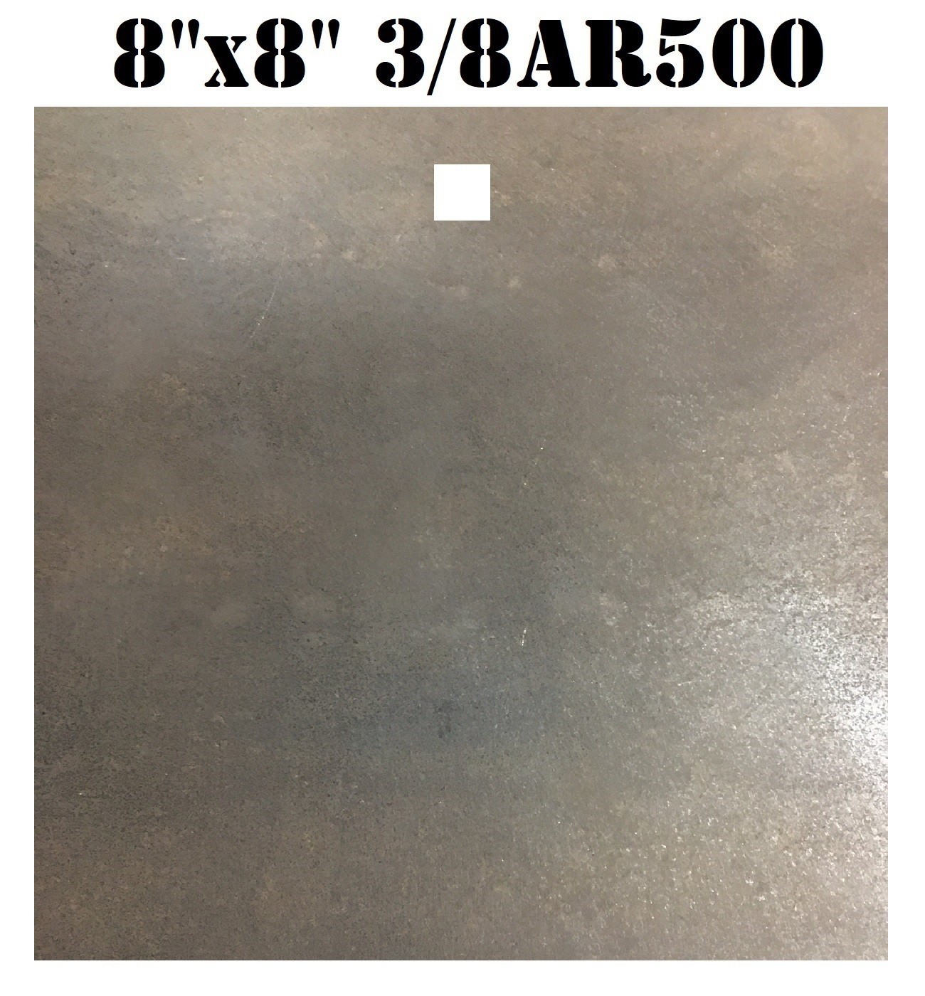 3/8" AR500 8"x8" Square Steel Shooting Target - Pistol & RIfle Gong - 1/2" Hole