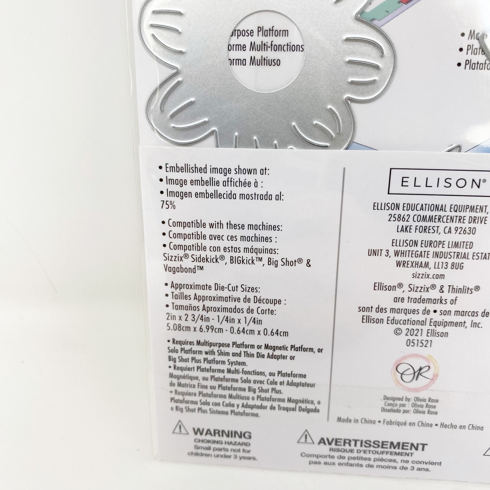 Sizzix Thinlits Bold Flowers by Olivia Rose Cutting Dies Florals 665473 NEW