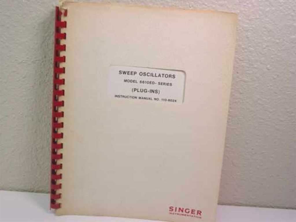 Singer Instrumentation 6610ED Series Sweep Oscillator Plug-Ins Instruction Manua
