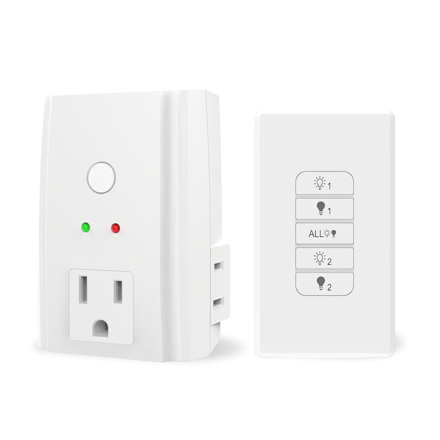 Lot of 2 Tiffcofio Indoor Remote Control Socket W/ Remote RF2066 White