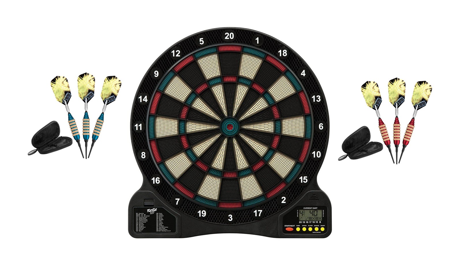 Electronic Soft Tip Dartboard + Bee Blue Darts 16 Grams + Bee Red Darts