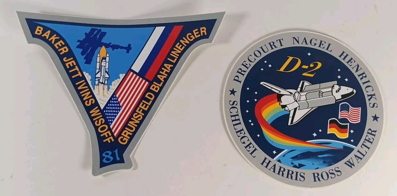 NASA Space Shuttle Crew Patch Sticker Decals Lot Of 2
