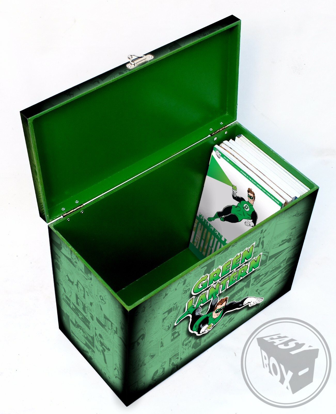 Large Comic Book Hard Storage Box Chest MDF Green Lantern