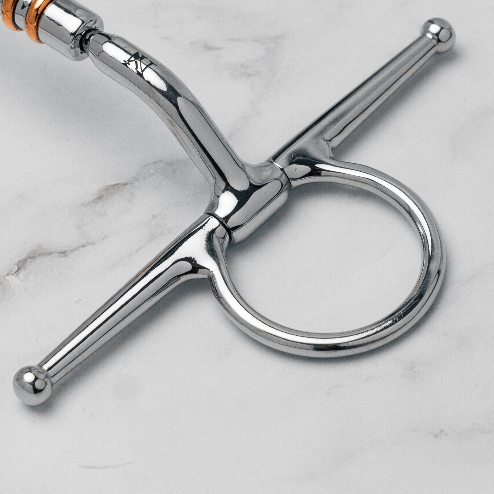NY Tack Full Cheek Forward Copper Roller Snaffle Horse Bit