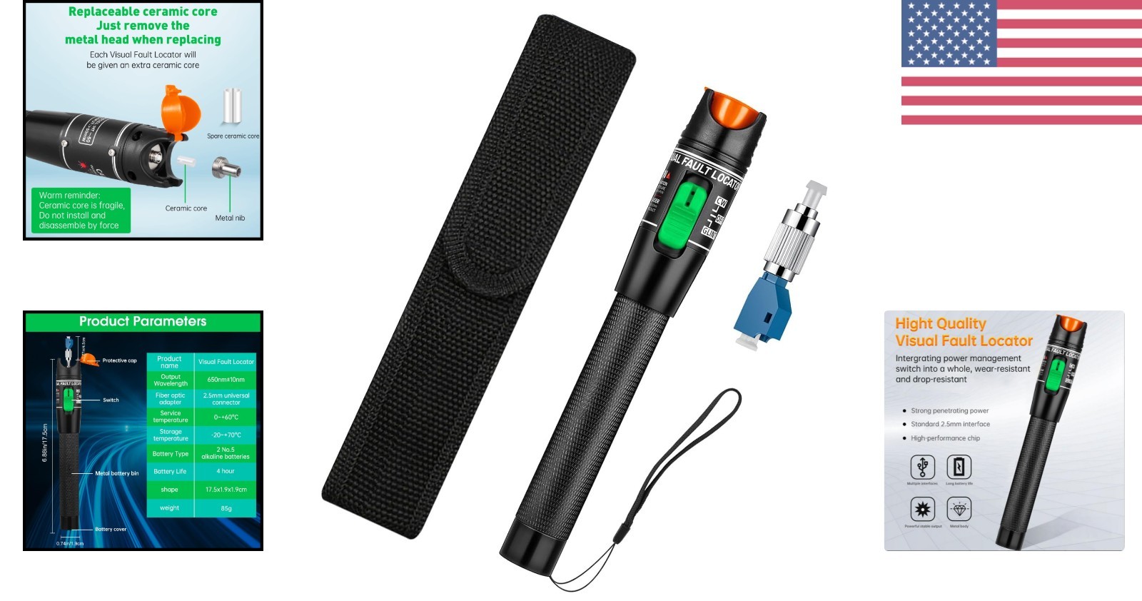 Multi-Compatible Fiber Optic Cable Tester with Long Battery Life - Modern Design