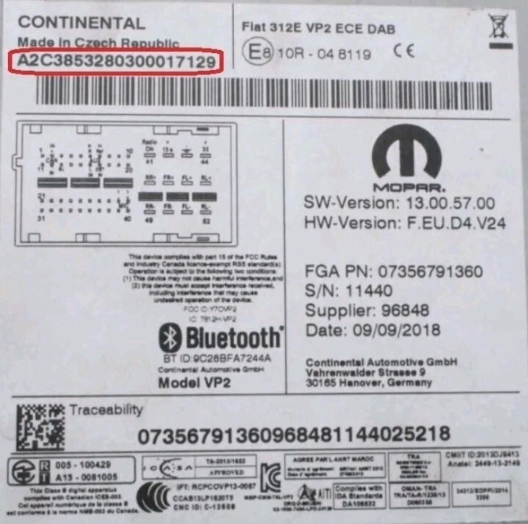 ✅ Fiat Alfa Romeo Continental MOPAR Radio Code Unlock | Fast Digital ✅