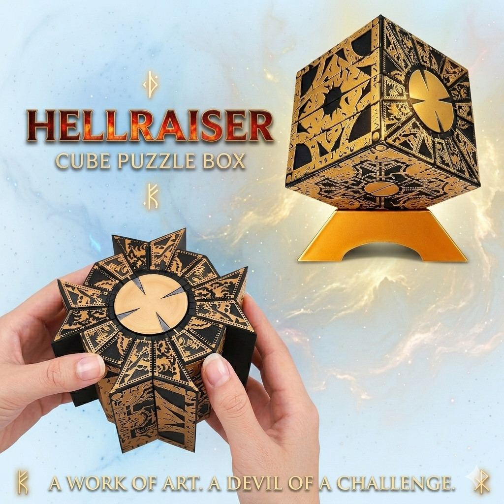 Hellraiser Cube Puzzle Box Moveable Lament Pinhead Horror Figure Cosplay Toys