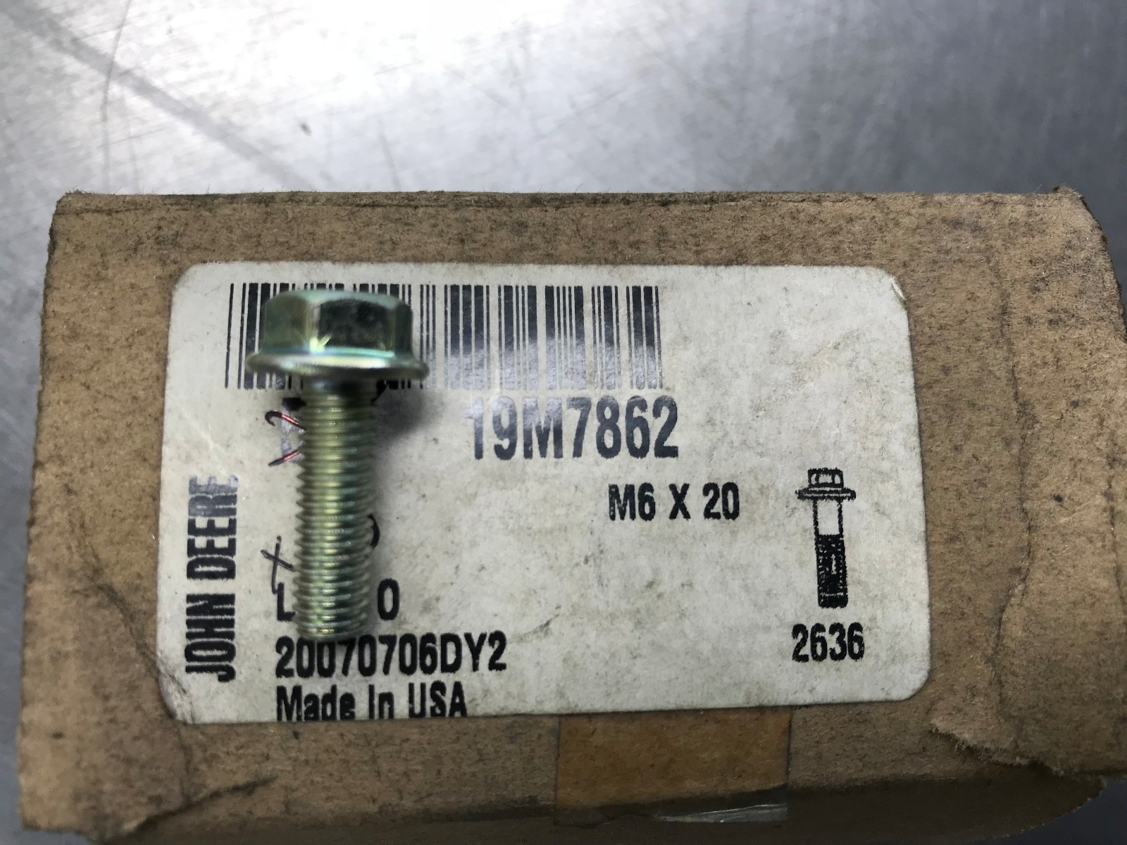 19M7862  GENUINE John Deere BOLT  QTY of 2 BOLTS   -  Replaces AT256369